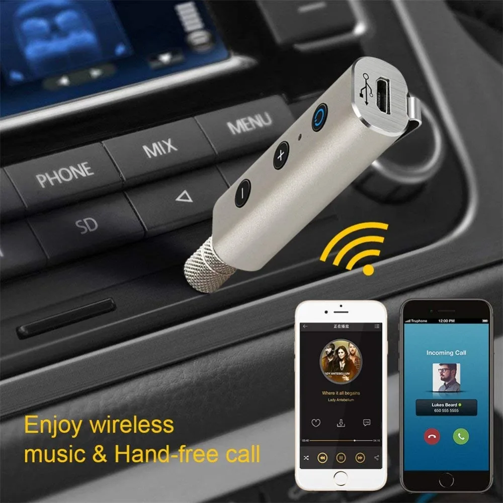 Konroy Bluetooth наушники приемник адаптер алюминиевый аудио беспроводной с микрофоном