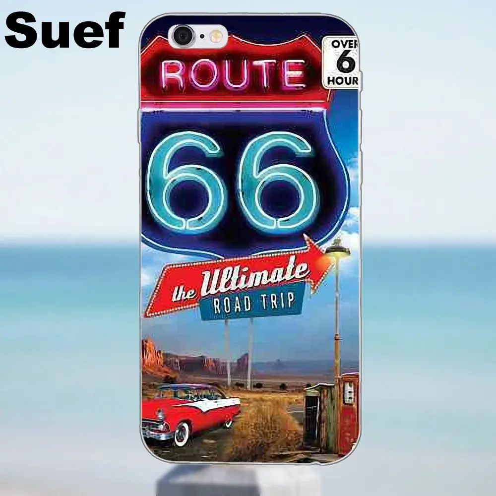 Suef Route 66 автомобильный мотоцикл для iPhone X 4 4S 5 5S 5C SE 6 6S 7 8 Plus Samsung Galaxy A3 A5 J1 J3 J5 J7 2016 2017 |