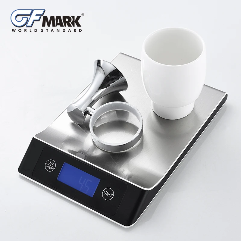 GFmark керамические держатели для чашек и стаканов хромированный, для ванной комнаты Аксессуары для оборудования настенный держатель стаканов из цинкового сплава с чашкой