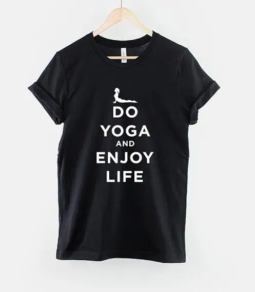 Женская футболка для йоги и наслаждайтесь жизнью хлопковая Повседневная