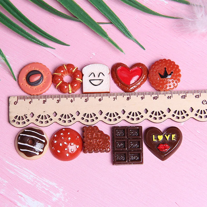 10 шт./лот имитация еды с плоским основанием Кабошон из смолы искусственный хлеб