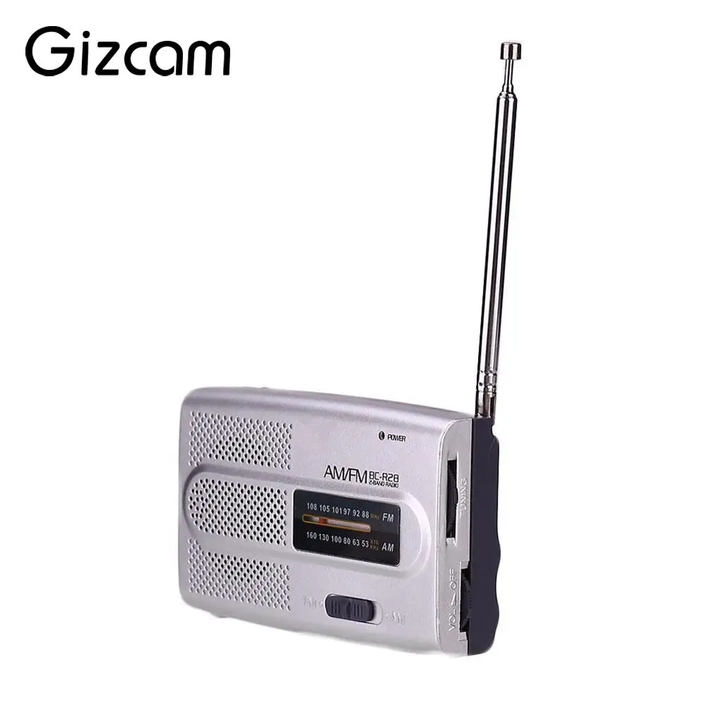 Gizcam Портативный мини карманный стерео канал BC R28 радио тонкий AM FM телескопическая