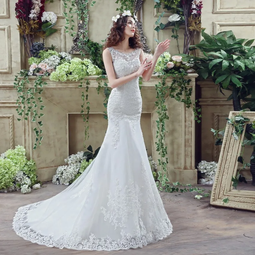Новое поступление кружевное свадебное платье русалки 2020 размера плюс реальные