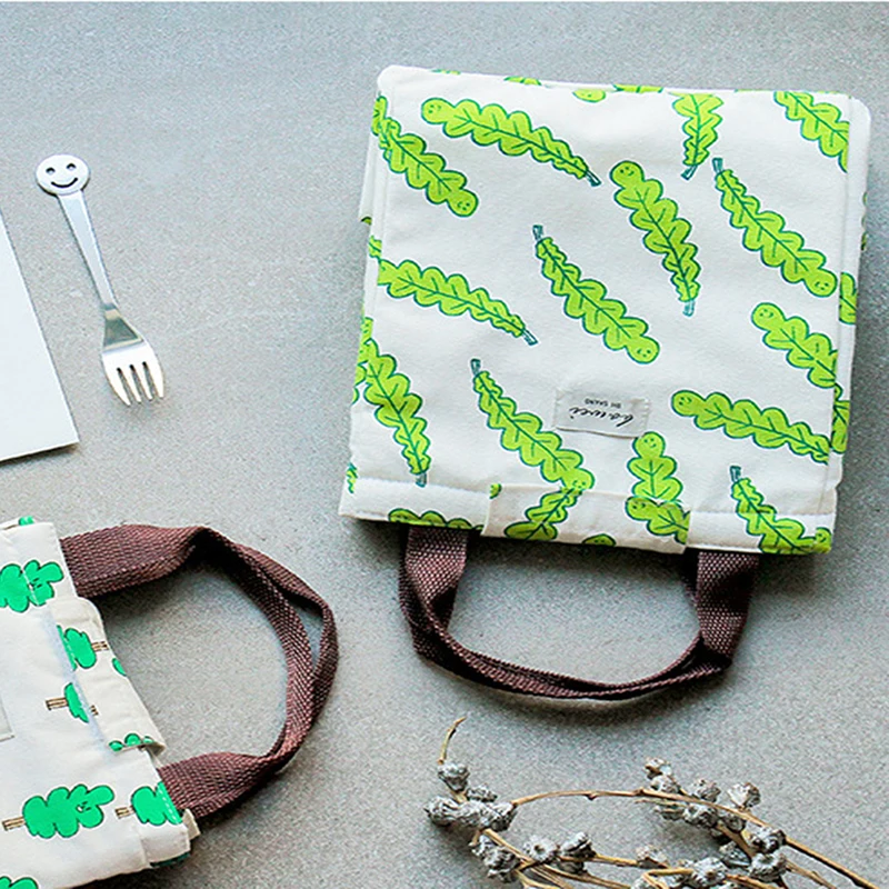 Canvas Lunch Bag Fresh Insulation Cold Bales Thermal Leisure Picnic Travel Convenient Package Portable | Дом и сад