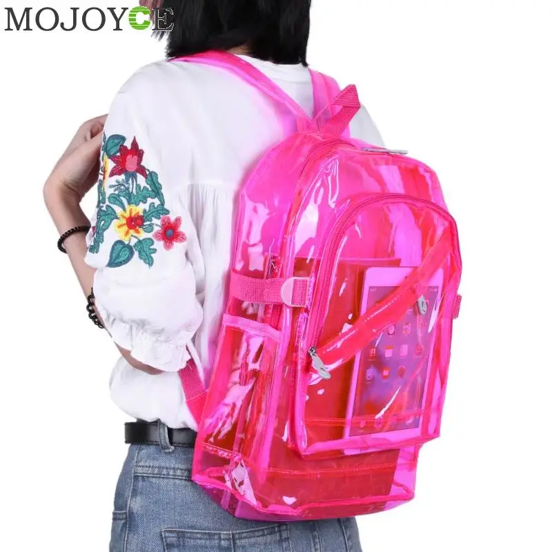 Модный прозрачный рюкзак с лазерной голограммой водонепроницаемый пластиковый ежедневный из ПВХ школьный
