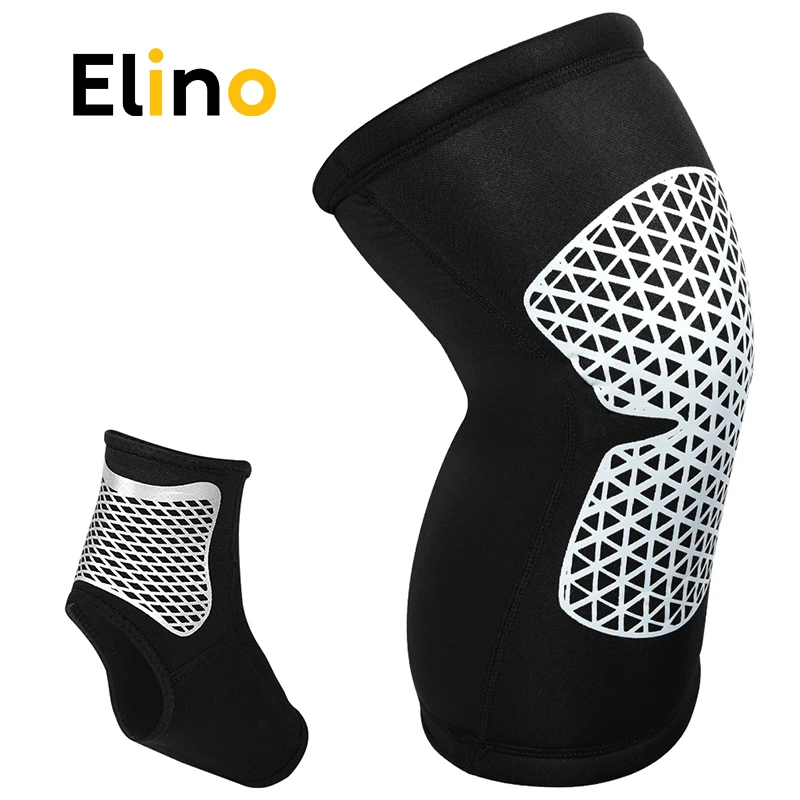 

Elino Compression Knee Sleeve Ankle Leg Protector Elastic Brace Support Sock Sports Foot Care Ankle Sock Knee Pad for Men Women