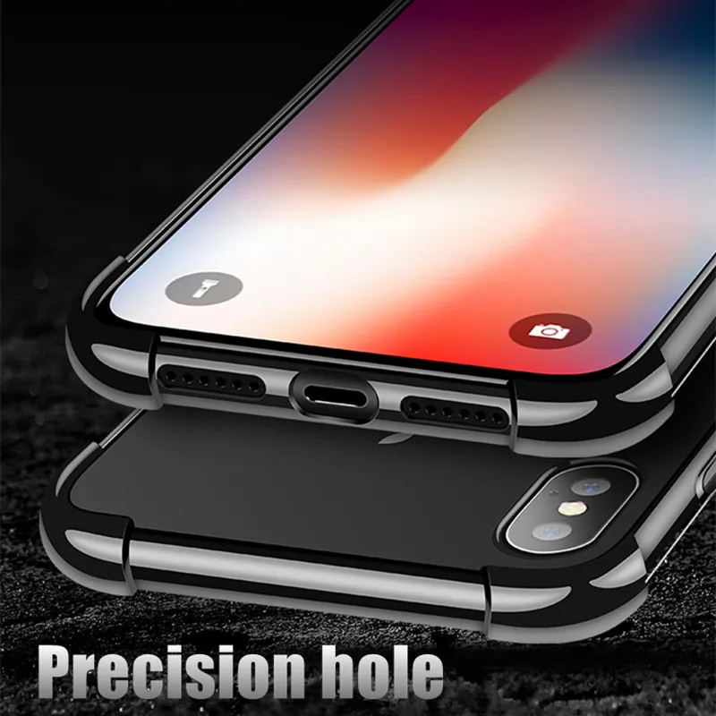 Противоударный прозрачный защитный чехол для iPhone X мягкий ТПУ Жесткий