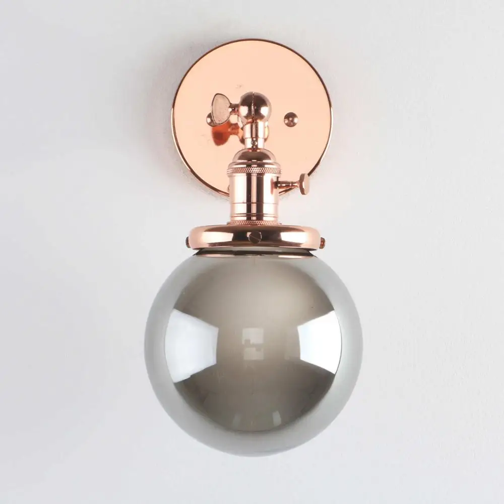 Copper Permo винтажный настенный светильник Современный дымчатый серый стеклянный настенный светильник s светильники Светильник Wandlamp прикроватный светильник для спальни Лофт Декор - Цвет абажура: Copper