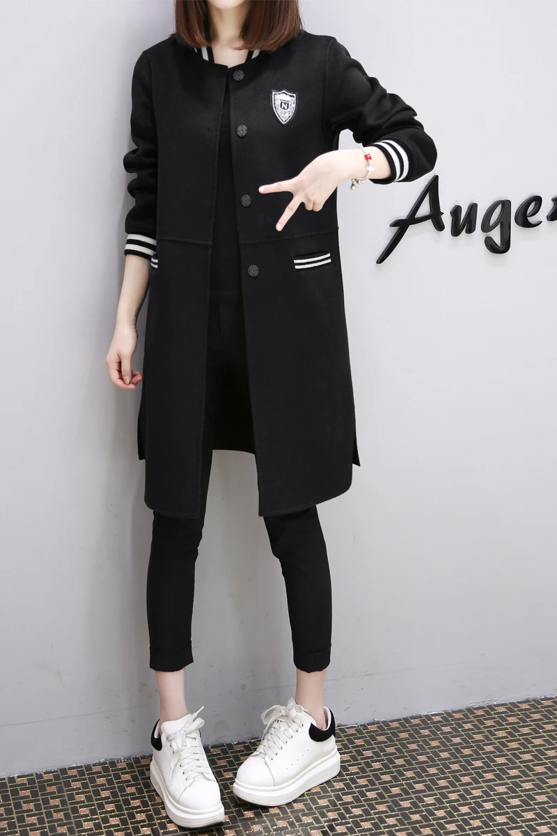 

new spring Korean large loose coat girls long code spring student BF baseball uniform jacket tide