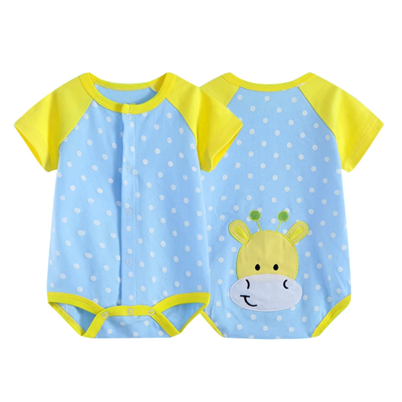 2016 Детские боди из чистого хлопка одежда с коротким рукавом и круглым вырезом