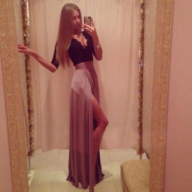 Новая осенне зимняя модная женская одежда boohoo кружевное лоскутное длинное