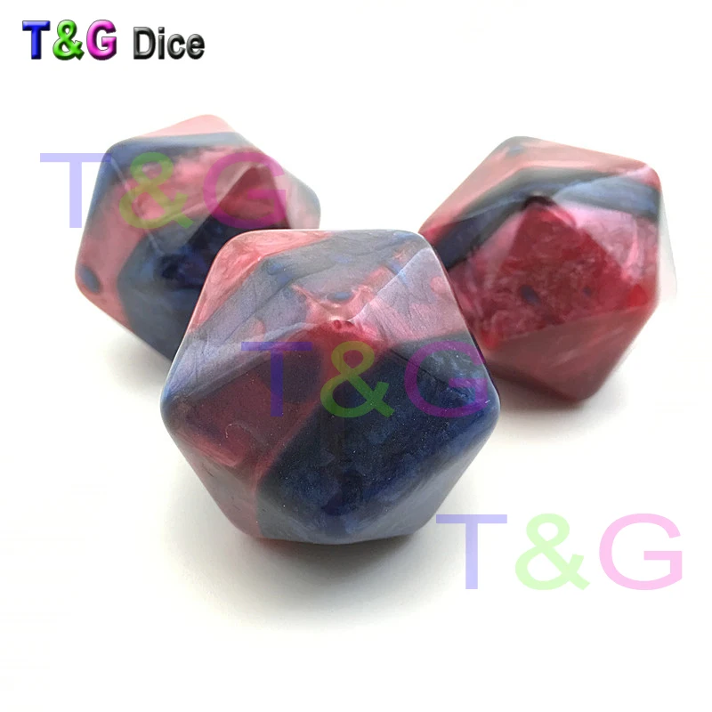 10 шт./компл. новый смешанный цвет темно красный и синий D20 эффект мраморной