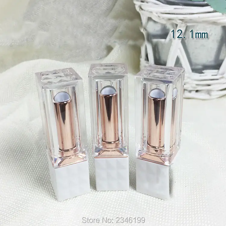 Белая Квадратная трубка для ПОМАДЫ 3 5 мл пустая прозрачная пластиковая крышка