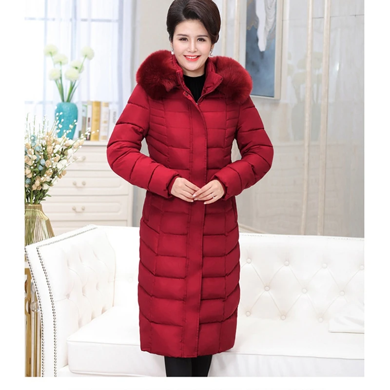 Зимняя куртка женская 2020 зимнее пальто Длинная парка роскошное с меховым