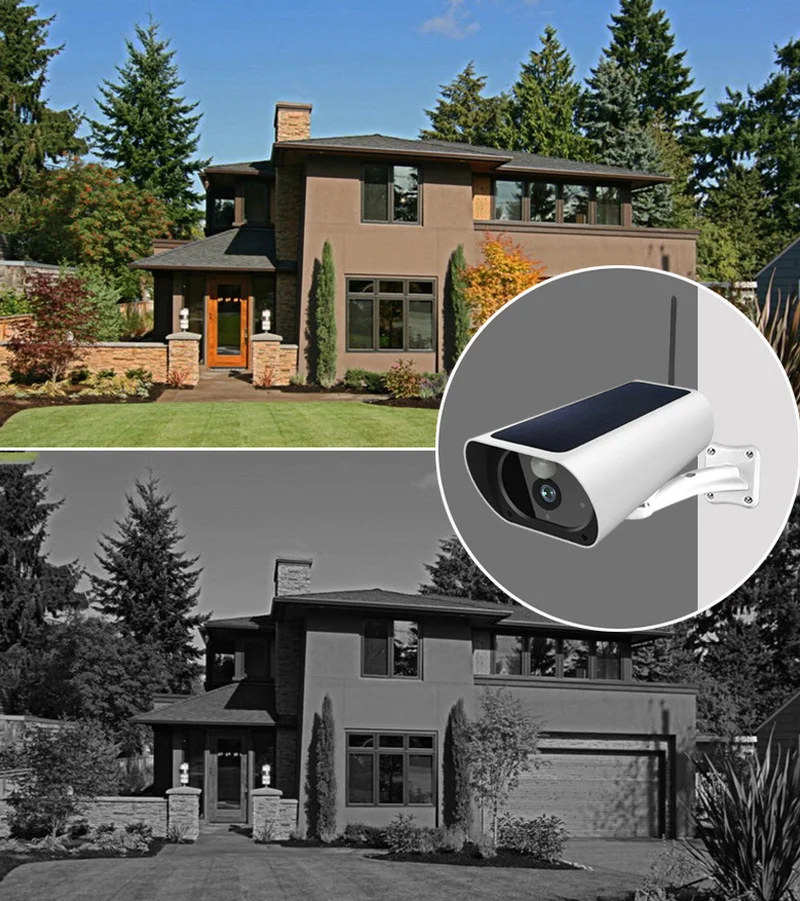 Водонепроницаемая инфракрасная камера видеонаблюдения 1080P HD Wi-Fi на солнечной