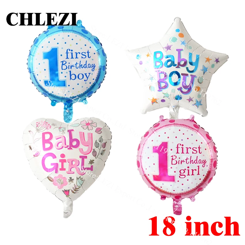 CHLEZI 5 шт./компл. Детские 1st на день рождения Фольга воздушные шары Комбинации