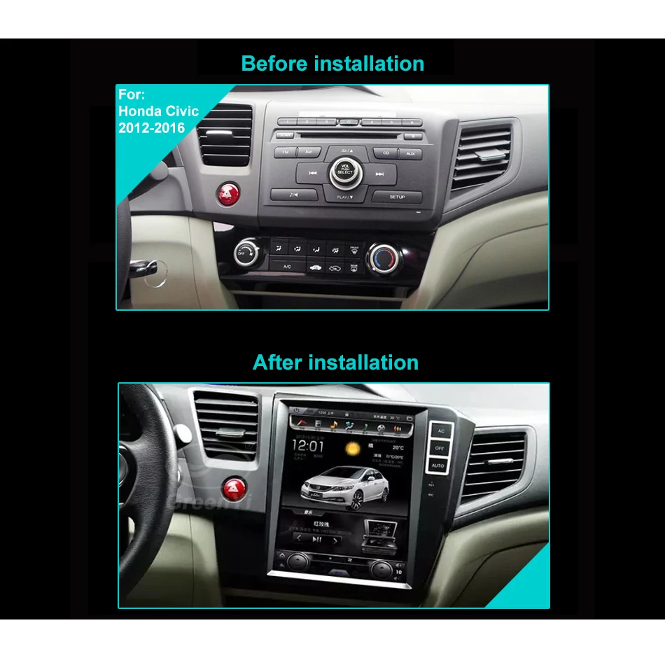 2 Гб RAM вертикальный 10 4 &quotэкран Android 6 0 Автомобильный GPS DVD Fit CIVIC 2012 2013 2014 2015 Navi
