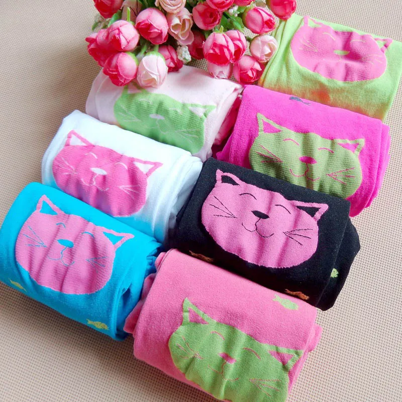 Весенне осенние детские чулочные изделия с изображением кошек размеры от 3 до 12