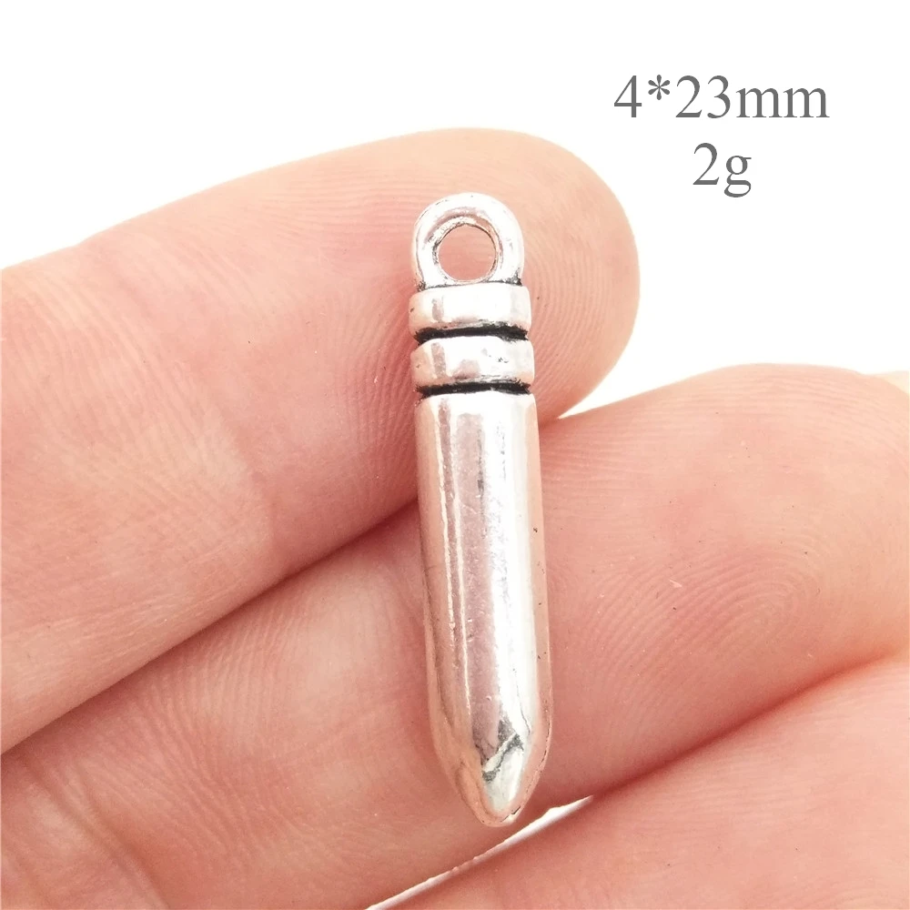 30 шт. посеребренные подвески-пули для браслетов 4 х23 мм 2 г | Украшения и аксессуары