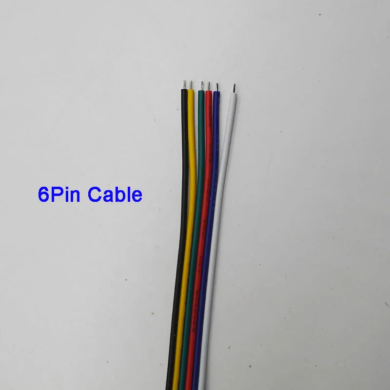 6pin 5~ 100 метров 2pin 3pin 4pin 5Pin 6pin 22 AWG Удлинитель электрический провод светодиодный разъем для 5050 3528 RGBW RGB CCT светодиодный Stirp - Цвет: 6pin