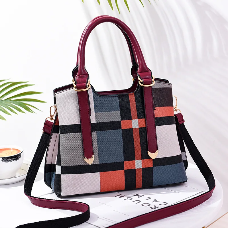 Сумки женские дизайнерские 2019 новая полосатая Сумка клетчатая Европейская и