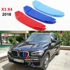 3 шт. M спортивный Стайлинг, передняя решетка, обшивка, полосы, покрытие гриля, декоративные наклейки, зажимы для 2018 BMW New X3 X4 G01 G02