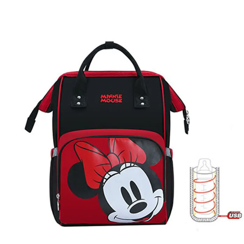 Disney большой Ёмкость USB водонепроницаемый подгузник сумки из рубашечной ткани изоляции мешки кормление из бутылочки сумка для хранения путешествие в мумию рюкзак - Цвет: Color1