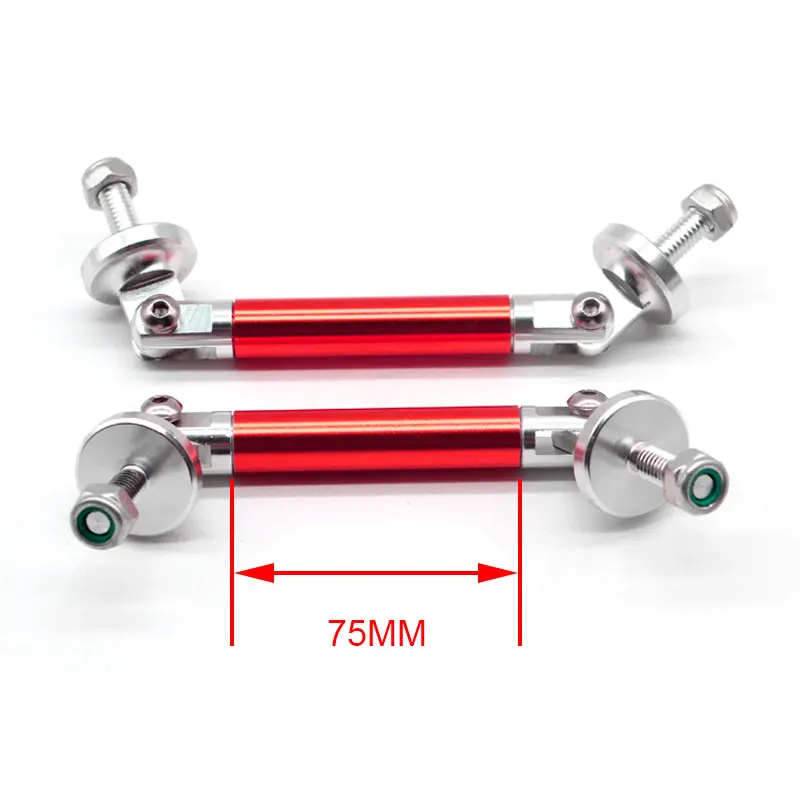 75MM red DEFT 2 шт. Автомобильная Передняя Задняя рамка Бампер для губ протектор Универсальный Авто Грузовик штанга разветвитель стойки галстук бар поддержка для Honda Toyota - Цвет: 75MM red