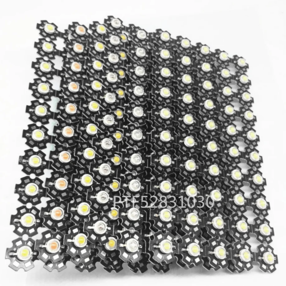 

10pcs High Power 1W 3W Cool / Warm White 3500K 6500K 15000K 20000k 30000k LED Bulb Chip Crystal Diodes Light With 20mm AL Star