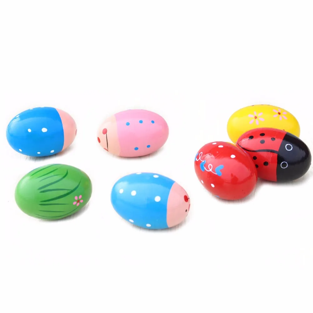 iPiggy Wooden Egg Sand Music Toy Hammer Early Education Musical Instrument For Children Baby Hand Play Toys Random Color |