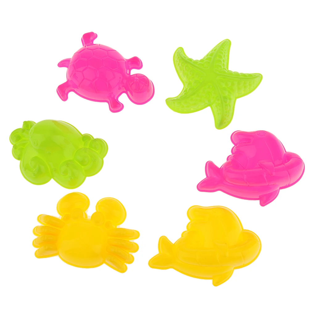 

High Quality Low Price 6 PCS Sea Animal Sand Clay Mold Beach Park Indoor Toy Random Color For Kids Play