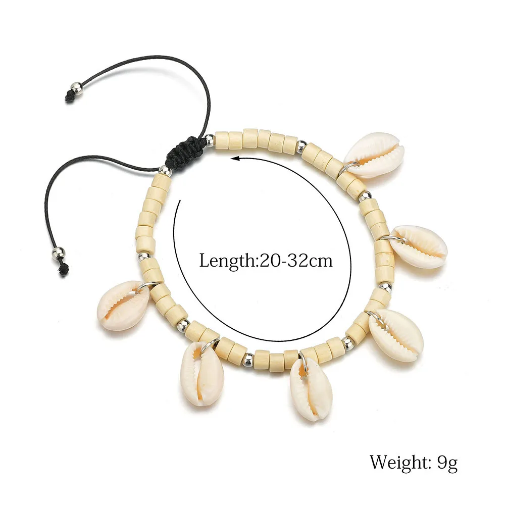 Женский винтажный браслет Yobest Cowrie Puka деревянный на щиколотке с бусинами для йоги