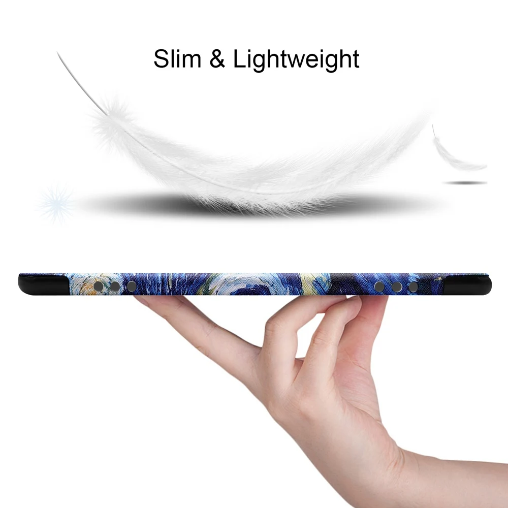 Чехол для планшета Huawei MediaPad M6 10 8 дюймов 2019 художественный окрашенный PU кожаный