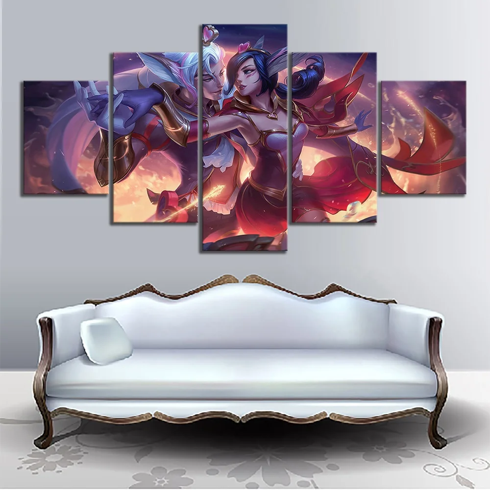 5 шт. картина постер холст стены Искусство Лига Легенд Xayah Современная печатная
