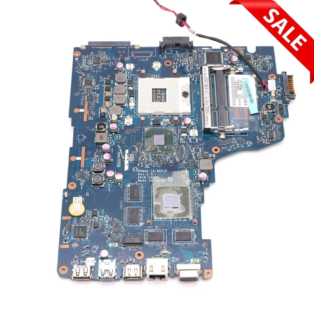 NOKOTION K000121720 PHQAA LA 6831P материнская плата для ноутбука Toshiba satellite P750 P755 GT540M HM65