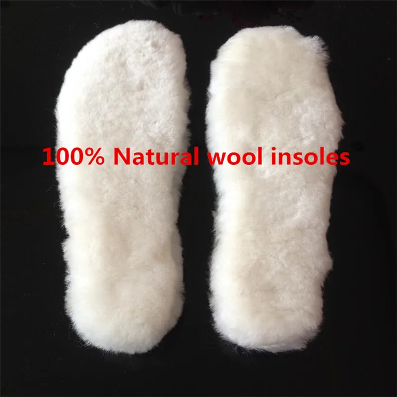 2018 Зимние Стельки унисекс для снежных ботинок подкладка из натурального меха 100%