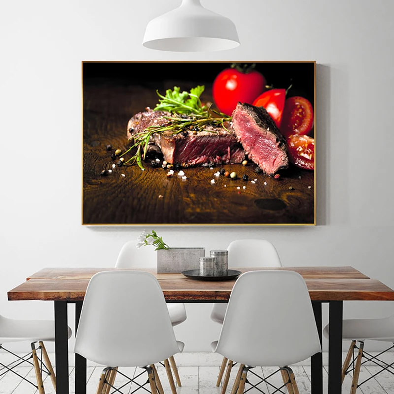Настенный декор с изображением вкусного стейка Современная Картина на холсте
