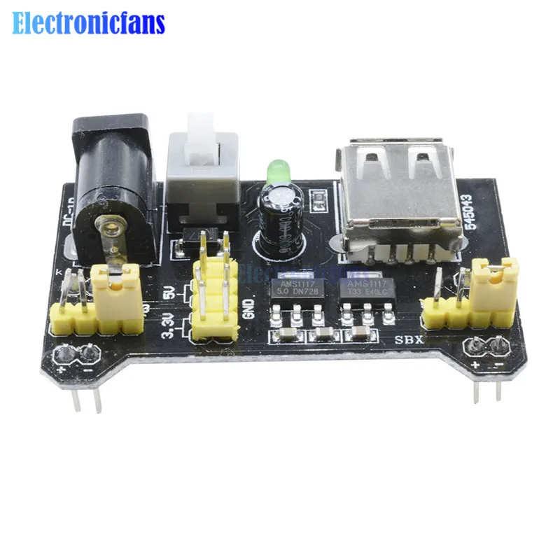 Макетная плата MB102 2 шт. модуль питания 3 В 5 для Arduino без пайки хлеба регулятор