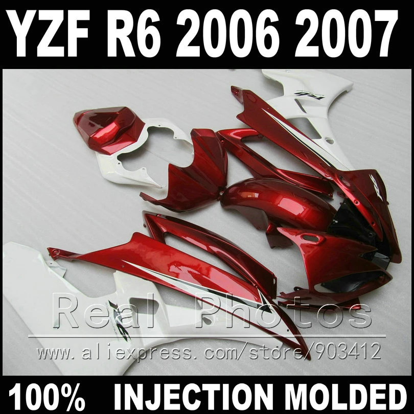 

Новый комплект обтекателей для YAMAHA R6 2006 2007, Обтекатели для литья под давлением, синие, белые, черные 2006 2007 YZF R6
