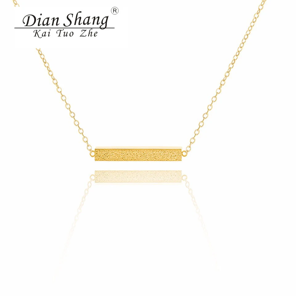 

DIANSHANGKAITUOZHE Wholesale Choker Necklace Christmas Gifts Stainless Steel Women Minimal Bar Necklaces Collares Jewelry