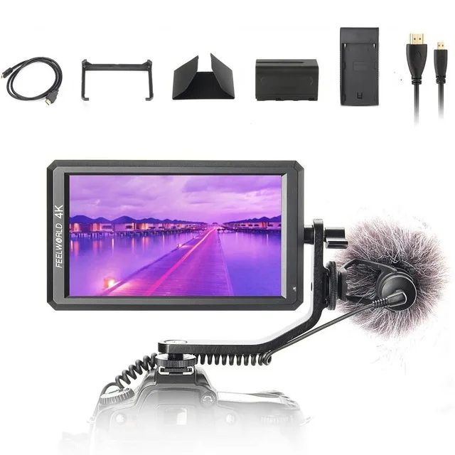 Feelworld F6 5 7 &quotIPS 4K HDMI монитор для DSLR или беззеркальной камеры Gimbal + аккумулятор