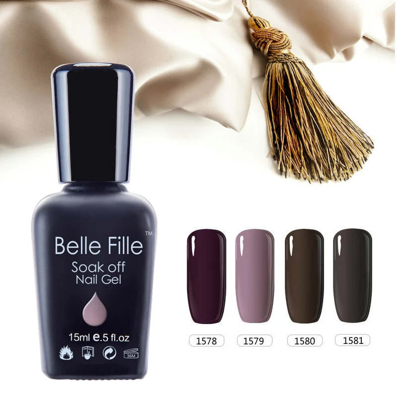Гель лак для ногтей Belle Fille Nude Soak Off УФ гель нужен светодиодный светильник с
