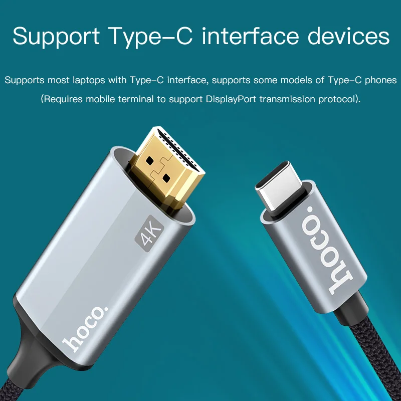 HOCO USB C HDMI-совместимый кабель Тип к адаптер для Macbook Samsung проектор с кабелем типа |