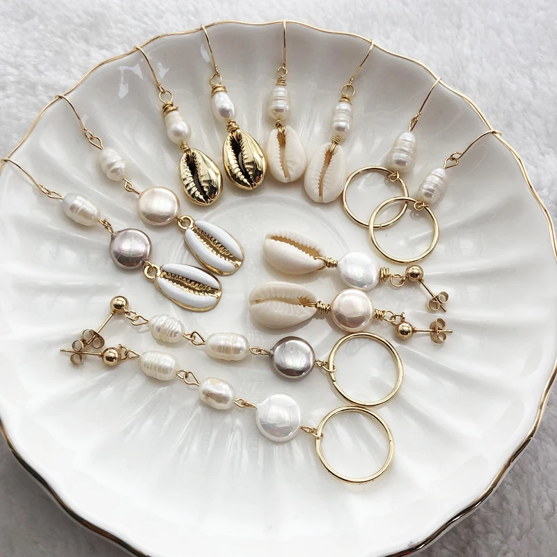 Новое поступление 2019 модные серьги коллекция рандомные в виде ракушек висячие