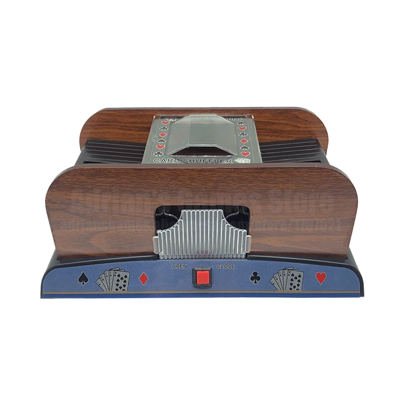 2 колоды широкие покер КАРТЫ Shuffler Автоматическая Деревянная Карта для игры в