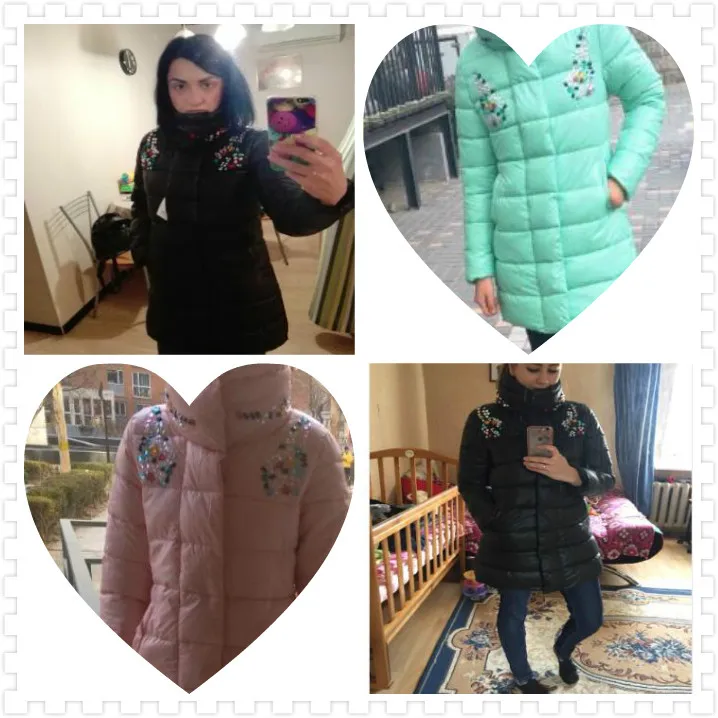Hndjxxxy2018 зимнее женское пальто со стразами, пальто средней длины, парка, женская верхняя одежда со стразами, женская зимняя куртка с хлопковой подкладкой для женщин