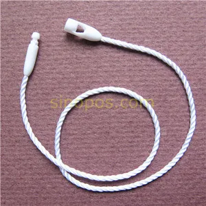 white nylon cord Пластиковая висячая бирка уплотнительная веревка с пулевидной вилкой, нейлоновый хлопковый шнур защелкивающаяся головка петля замок Пряжка модная сумка ценник веревка крепеж - Цвет: white nylon cord