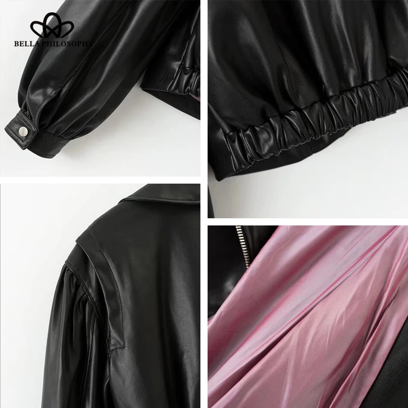 

Bella Philosophy 2018 Autumn Winter Jacket Women Zipper Pocket Coat Casual Basic Jacket Female Long Sleeves Solid Short Outwear