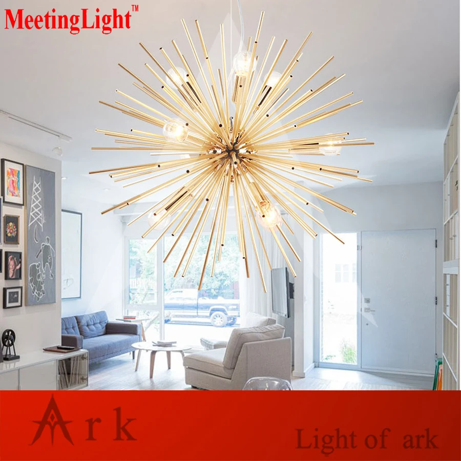 modern led gold ALUMINUM pipe radiation sphere art Personality design Living Room Restaurant Study pendant lights | Лампы и освещение