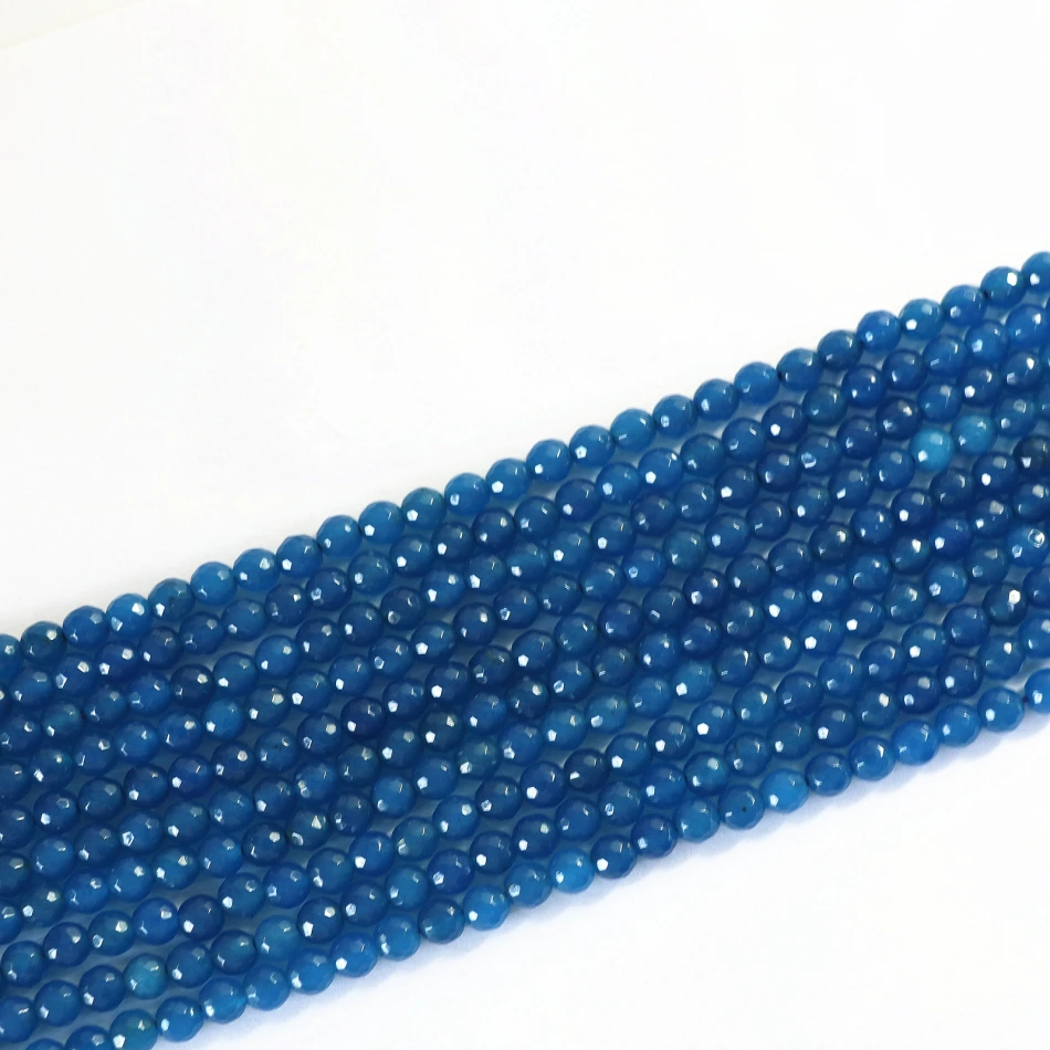 

Classical blue stone 4mm 6mm 8mm 10mm 12mm fashion natural carnelian onyx agat faceted round beads diy Jewelry gift B02